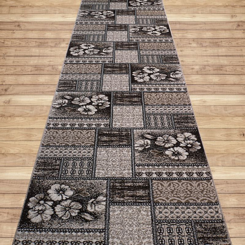 Российская бежевая ковровая дорожка домо 27014